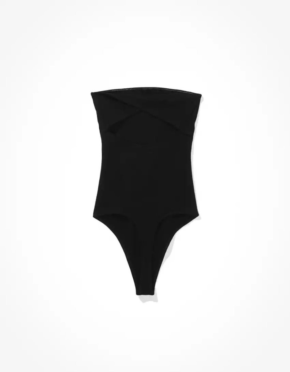 Body American Eagle AE Twist-Back Tube Noir Femme | TPI-87752035